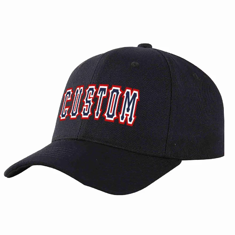 Custom Black Navy-White Curved Eaves Sport Baseball Cap Design for Men/Women/Youth