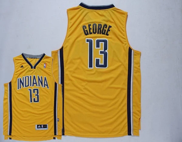 Pacers 13 George Gold New Revolution 30 Basketball Jerseys