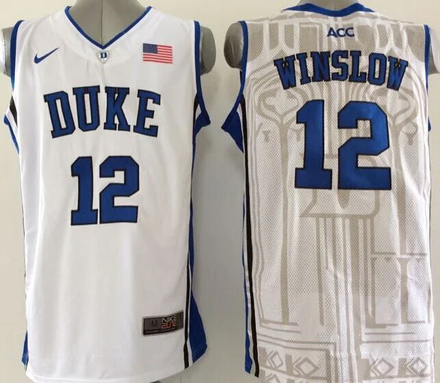 Duke Blue Devils 12 Justise Winslow White College Basketball Jersey