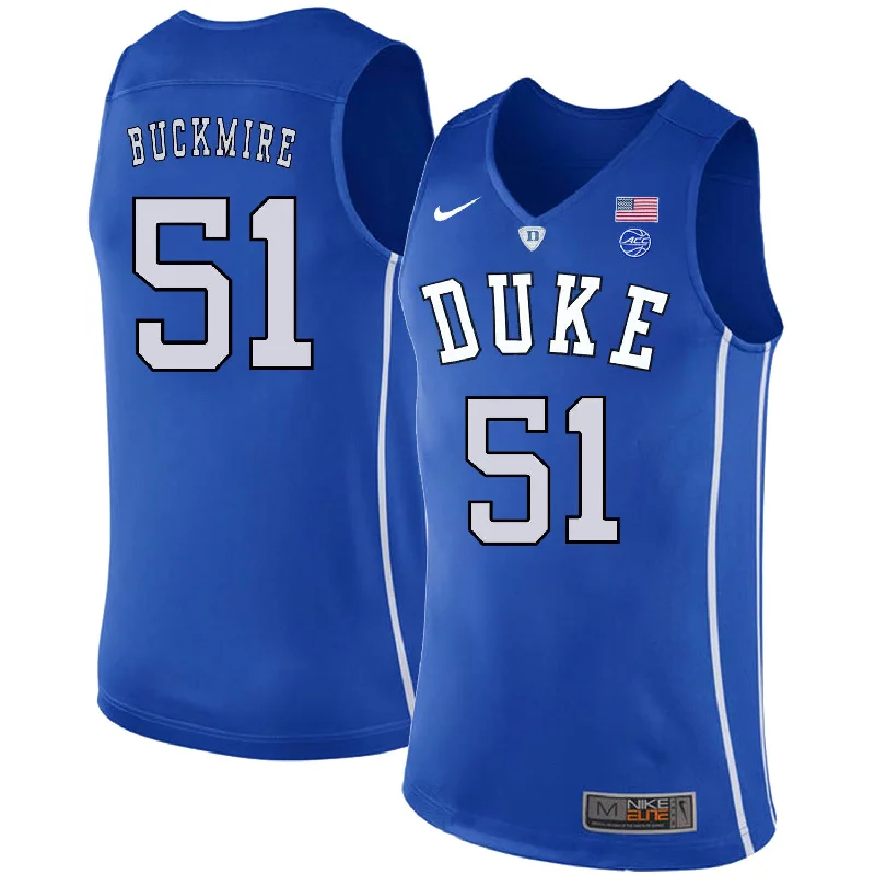 Duke Blue Devils 51 Mike Buckmire Blue College Basketball Basketball Jersey