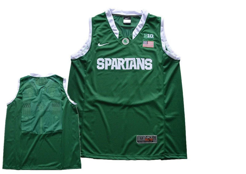 Michigan State Spartans Blank Green College Basketball Basketball Jersey