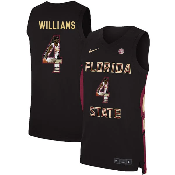 Florida State Seminoles 4 Patrick Williams Black Basketball College Fashion Basketball Jersey