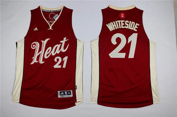 Heat 21 Hassan Whiteside Red 2015-16 Christmas Day Swingman Basketball Jersey