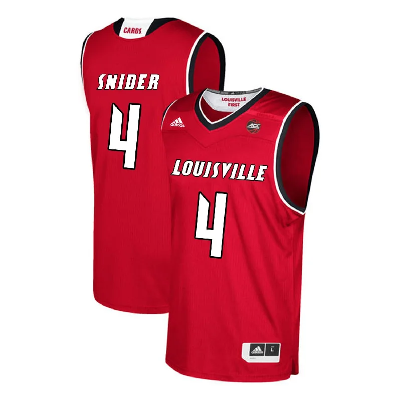 Louisville Cardinals 4 Quentin Snider Red College Basketball Basketball Jersey