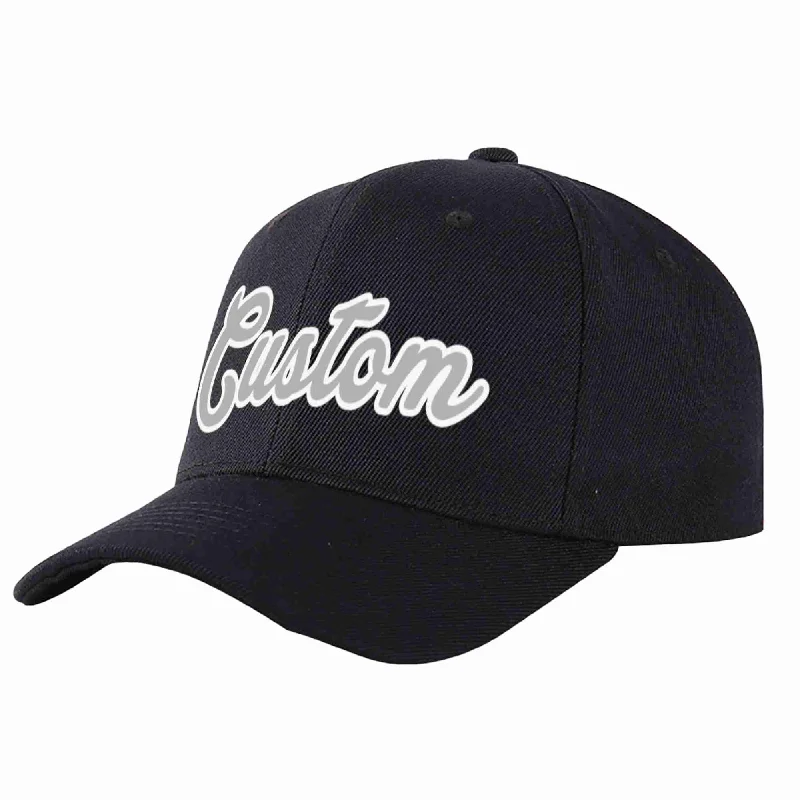 Custom Black Gray-White Curved Eaves Sport Baseball Cap Design for Men/Women/Youth