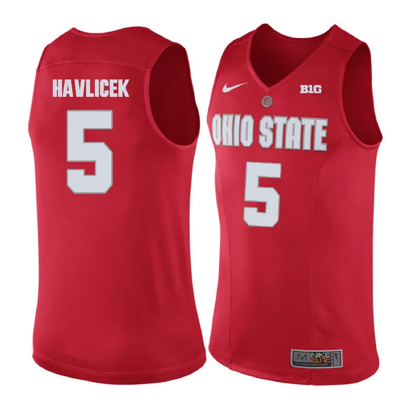 Ohio State Buckeyes 5 John Havlicek Red College Basketball Basketball Jersey