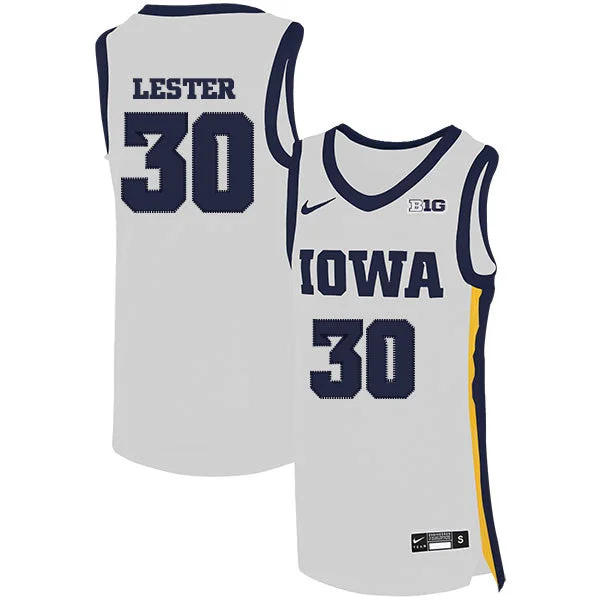 Iowa Hawkeyes 30 Ronnie Lester White Basketball College Basketball Jersey