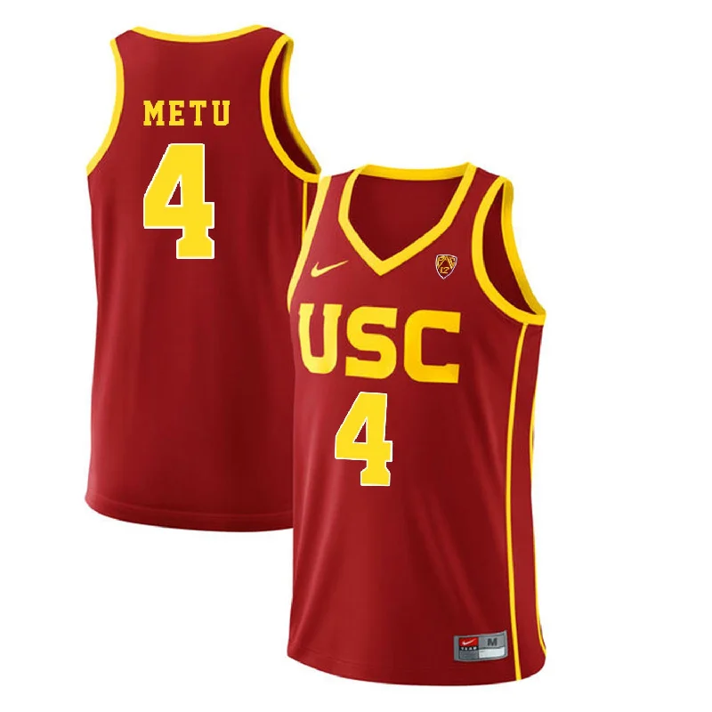 USC Trojans 4 Chimezie Metu Red College Basketball Basketball Jersey