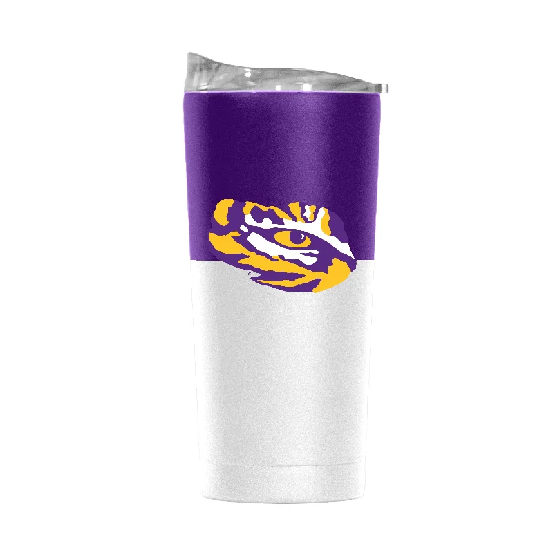 LSU 20oz Colorblock White Powder Coat Tumbler