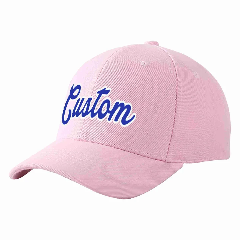 Custom Pink Royal-White Curved Eaves Sport Baseball Cap Design for Men/Women/Youth