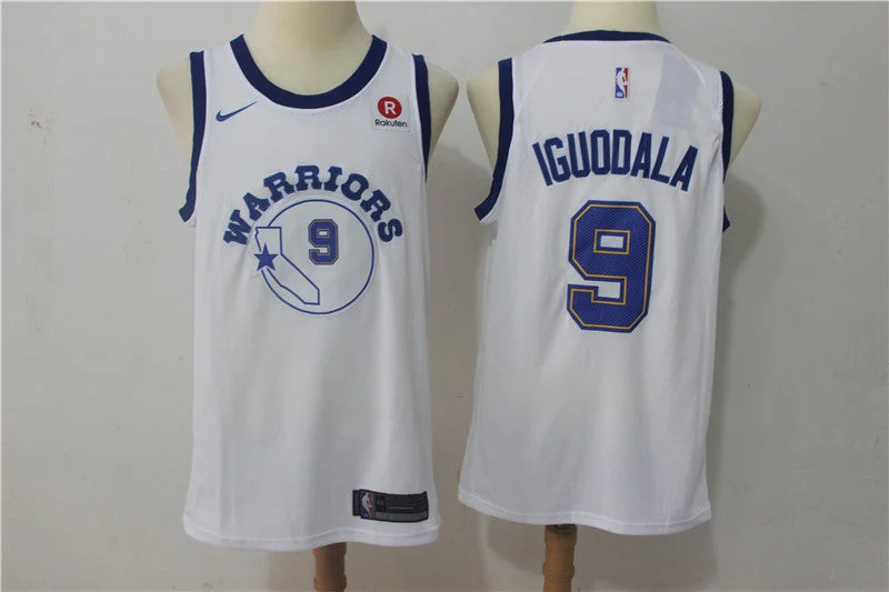 Warriors 9 Andre Iguodala White Throwback Swingman Basketball Jersey