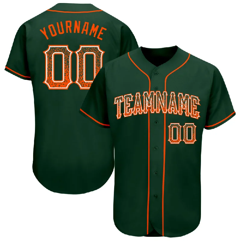 Custom Green Orange-White Authentic Drift Fashion Baseball Jersey