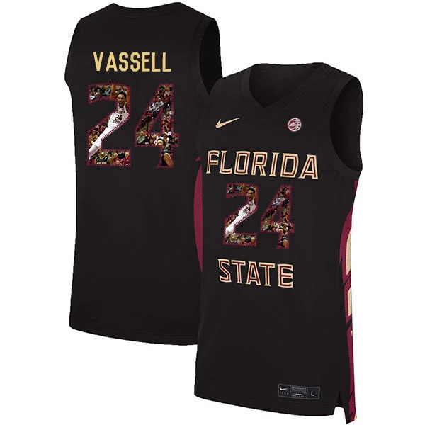 Florida State Seminoles 24 Devin Vassell Black Basketball College Fashion Basketball Jersey