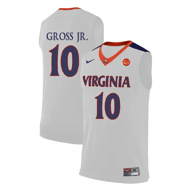 Virginia Cavaliers 10 Trevon Gross Jr. White College Basketball Basketball Jersey