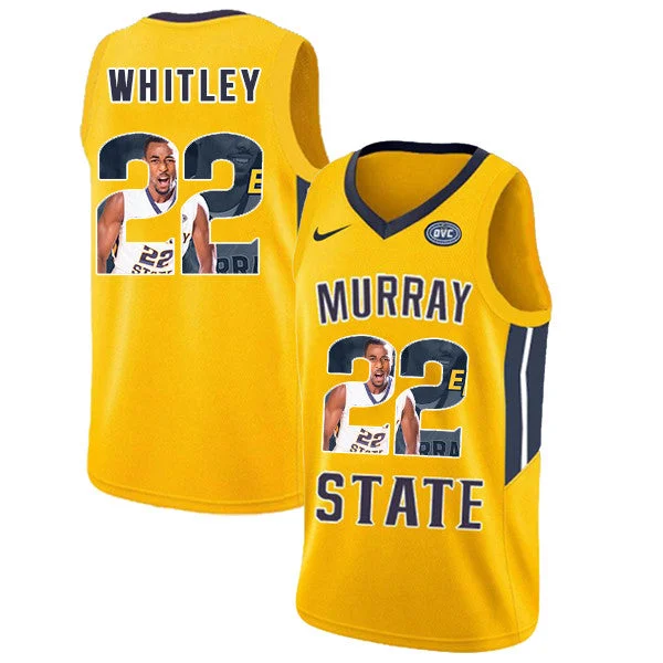 Murray State Racers 22 Brion Whitley Yellow Fahion College Basketball Basketball Jersey