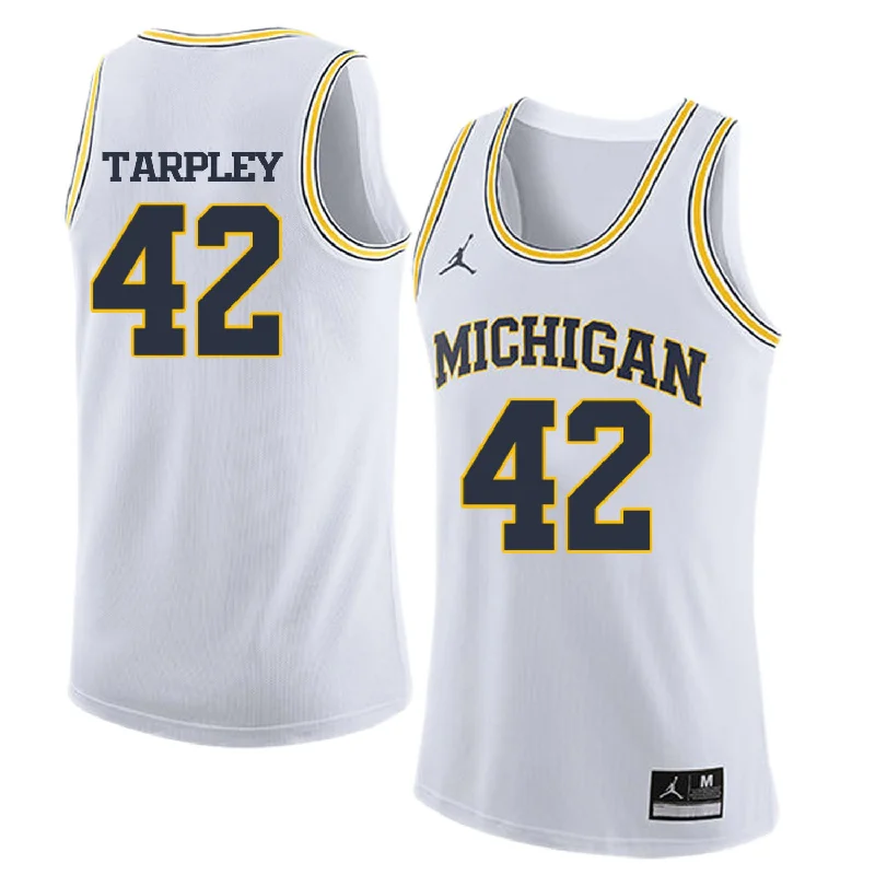 University of Michigan 42 Roy TARPLEY White College Basketball Basketball Jersey