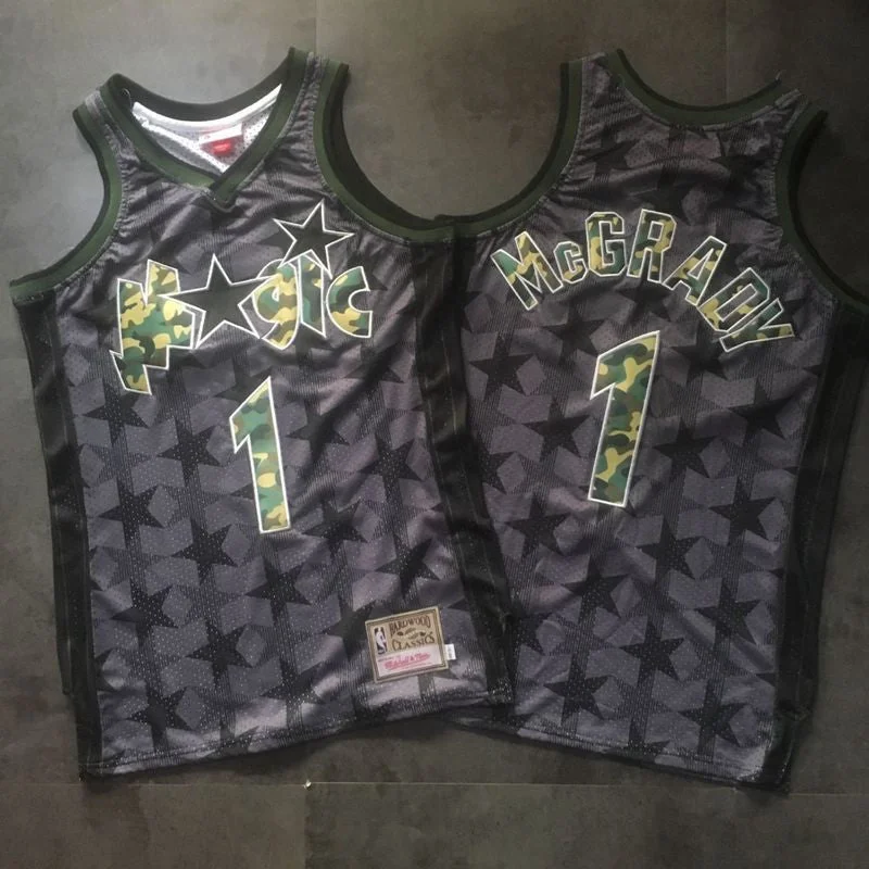 Magic 1 Tracy McGrady Black Camo Hardwood Classics Basketball Jersey