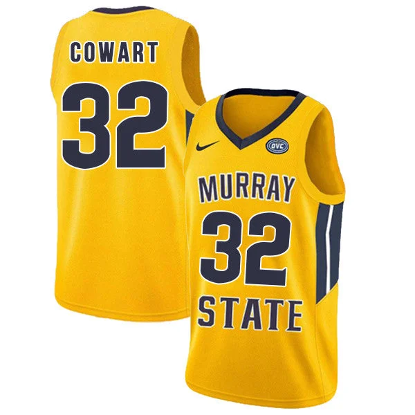 Murray State Racers 32 Darnell Cowart Yellow College Basketball Basketball Jersey