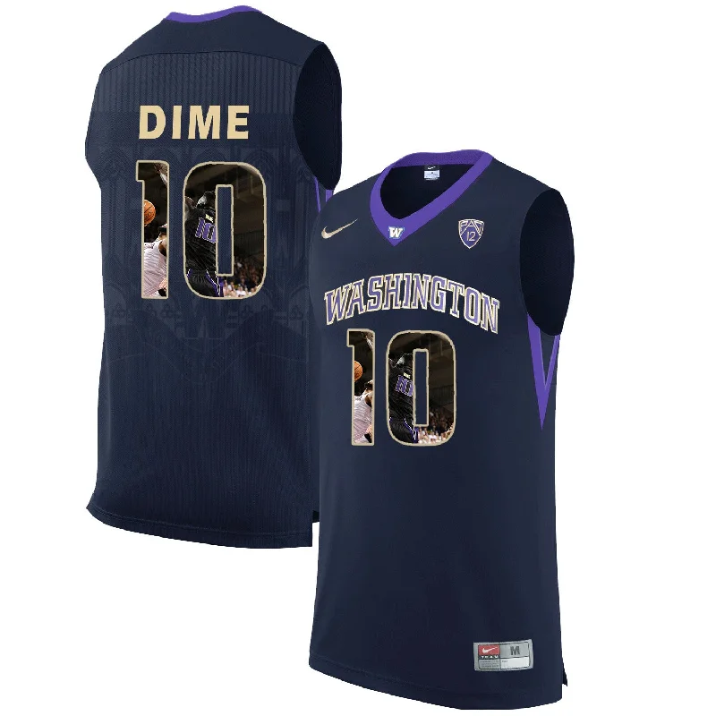 Washington Huskies 10 DIME Black With Portait College Basketball Basketball Jersey