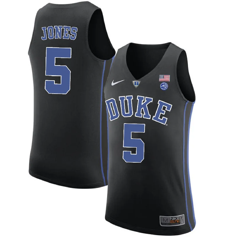 Duke Blue Devils 5 Tyus Jones Black College Basketball Basketball Jersey