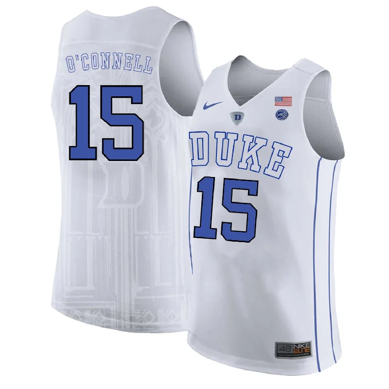 Duke Blue Devils 15 Alex O'Connell White College Basketball Basketball Jersey