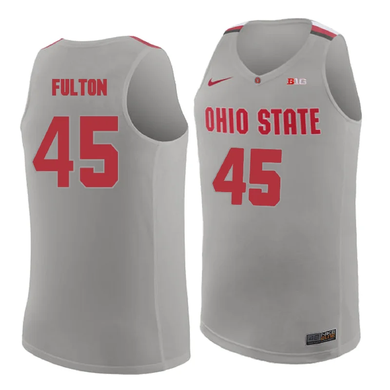 Ohio State Buckeyes 45 Connor Fulton Gray College Basketball Basketball Jersey