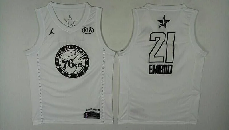 76ers 21 Joel Embiid White 2018 All-Star Game Jordan Brand Authentic Basketball Jersey