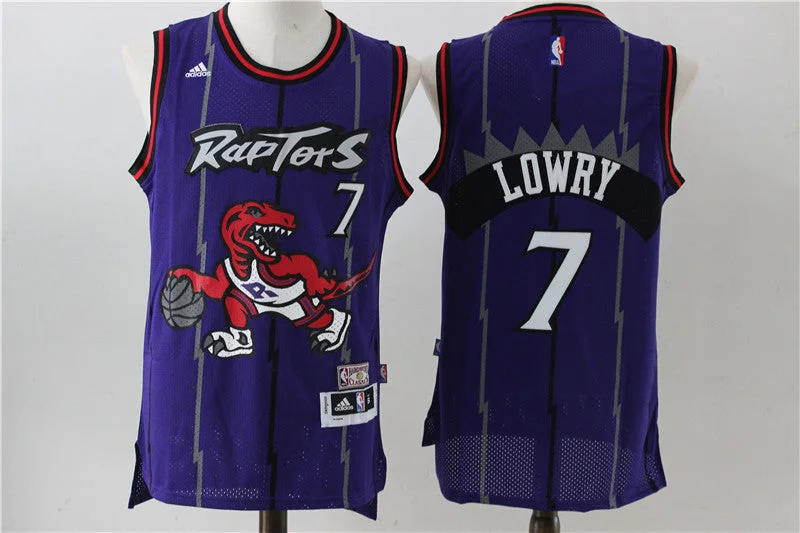 Raptors 7 Kyle Lowry Purple Hardwood Classics Basketball Jersey