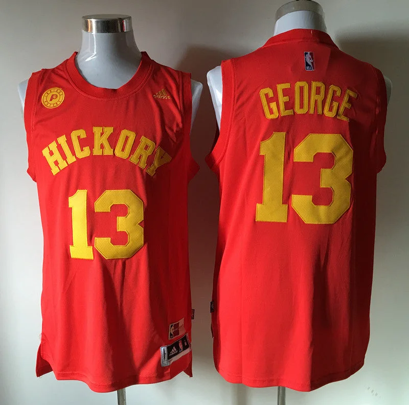 Pacers Hickory 13 Paul George Red Swingman Basketball Jersey