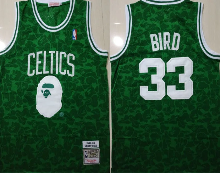 Celtics Bape 33 Larry Bird Green 1985-86 Hardwood Classics Basketball Jersey