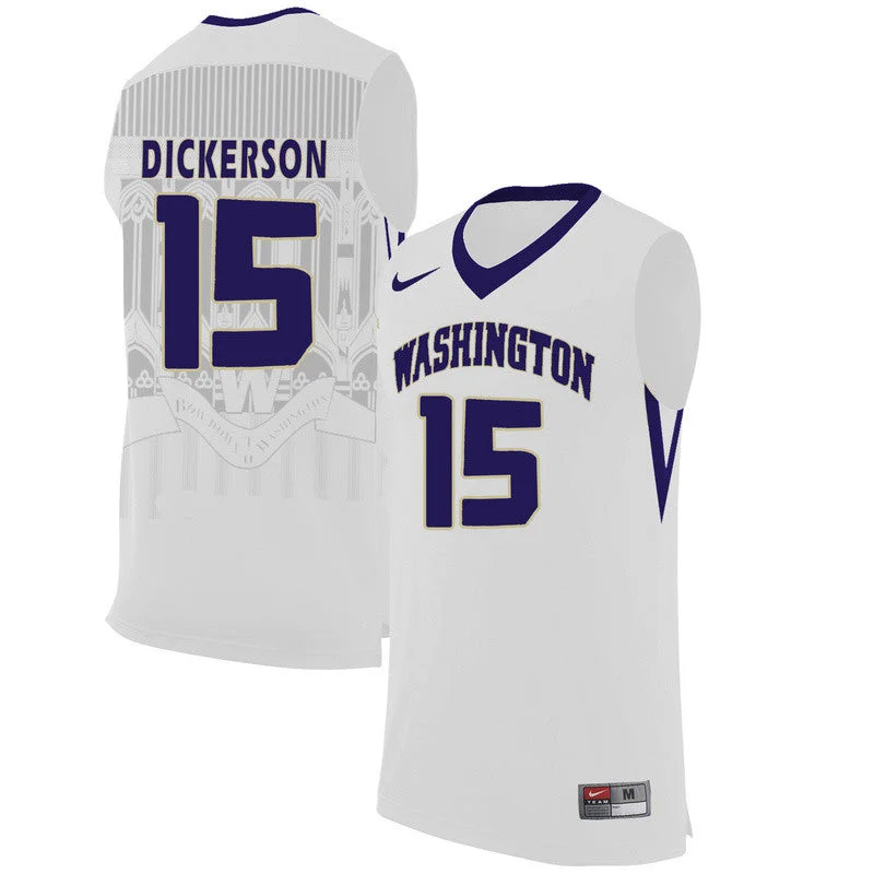 Washington Huskies 15 Noah Dickerson White College Basketball Basketball Jersey