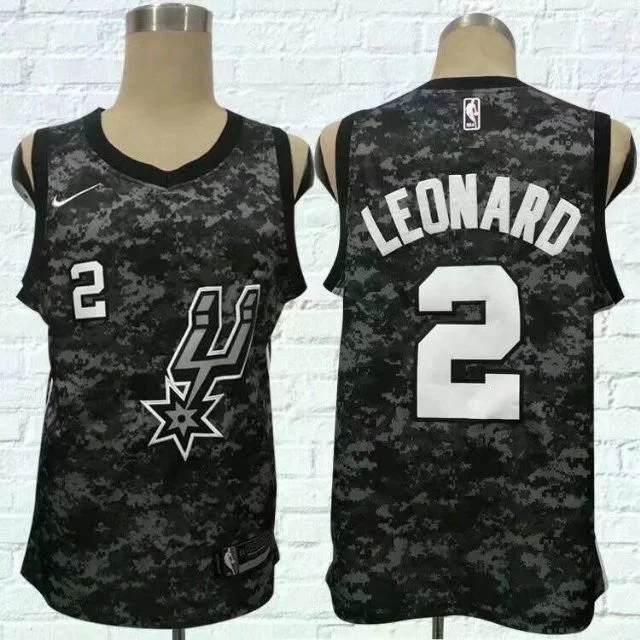 Spurs 2 Kawhi Leonard Black City Edition Swingman Basketball Jersey