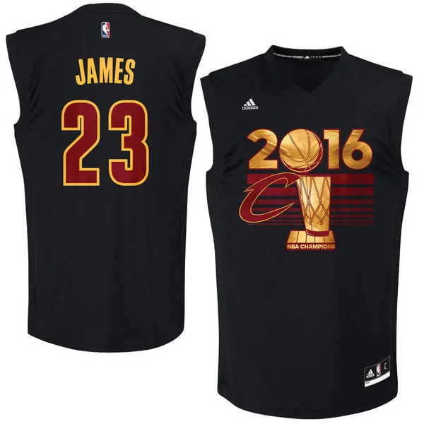 Cavaliers 23 Lebron James Black 2016 Finals Champions Basketball Jersey