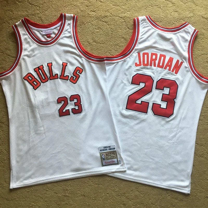 Bulls 23 Michael Jordan White 1984-85 Hardwood Classics Mesh Basketball Jersey