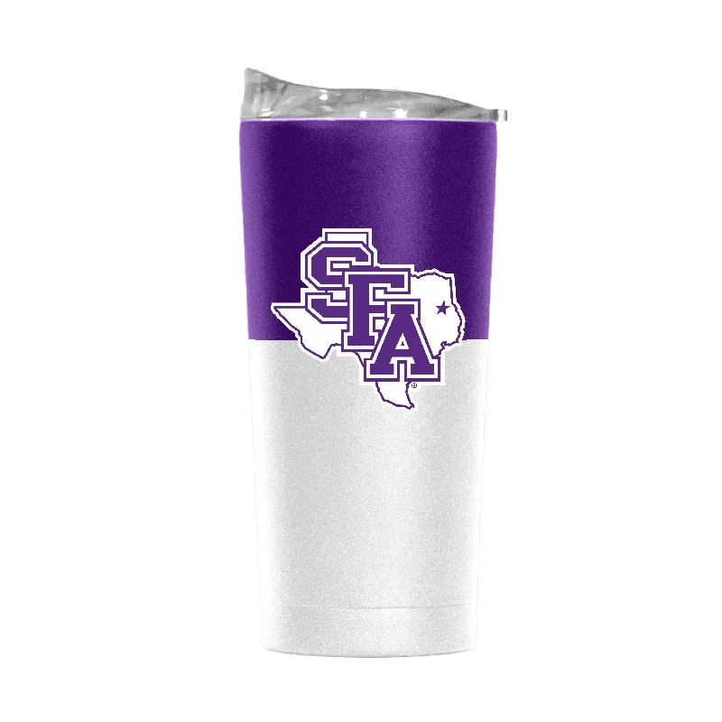 Stephen F Austin 20oz Colorblock White Powder Coat Tumbler