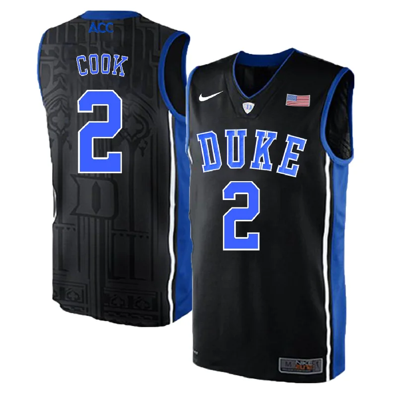 Duke Blue Devils 2 Quinn Cook Black Elite College Basketball Basketball Jersey