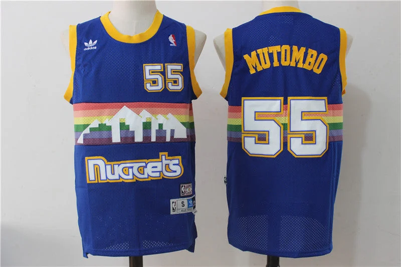 Nuggets 55 Dikembe Mutombo Blue Hardwood Classics Swingman Basketball Jersey