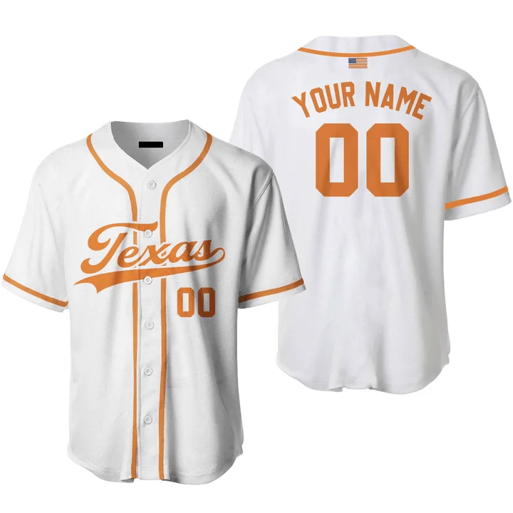 Custom Name Baseball Jerseys Texas White Yellow ,Idea Gift for Men & Women