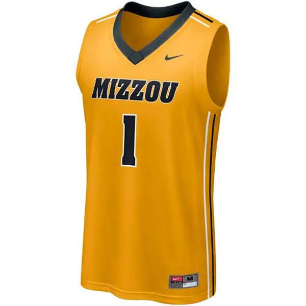 Missouri Tigers #1 Yellow Basketball College Basketball Jersey