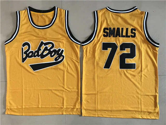 Bad Boy 72 Biggie Smalls Yellow Basketball Movie Basketball Jersey