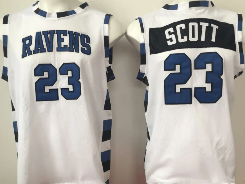 One Tree Hill Ravens 23 Nathan Scott White College Basketball Basketball Jersey