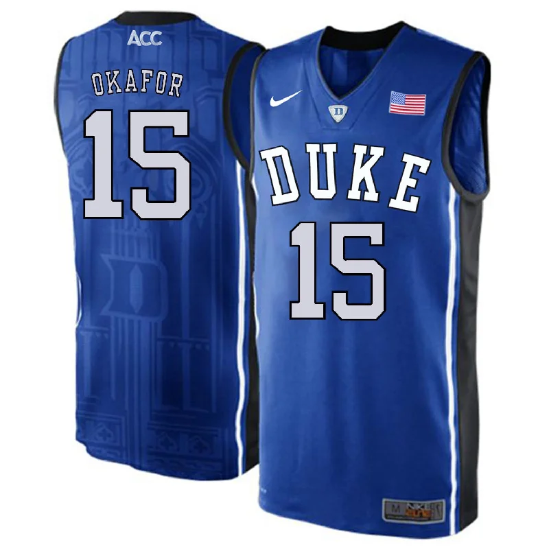 Duke Blue Devils 15 Jahlil Okafor Blue Elite College Basketball Basketball Jersey