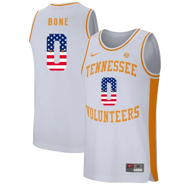 Tennessee Volunteers 0 Jordan Bone White USA Flag College Basketball Basketball Jersey