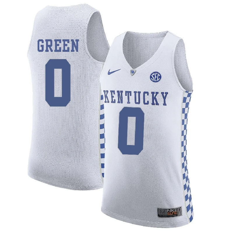 Kentucky Wildcats 0 Quade Green White College Basketball Basketball Jersey