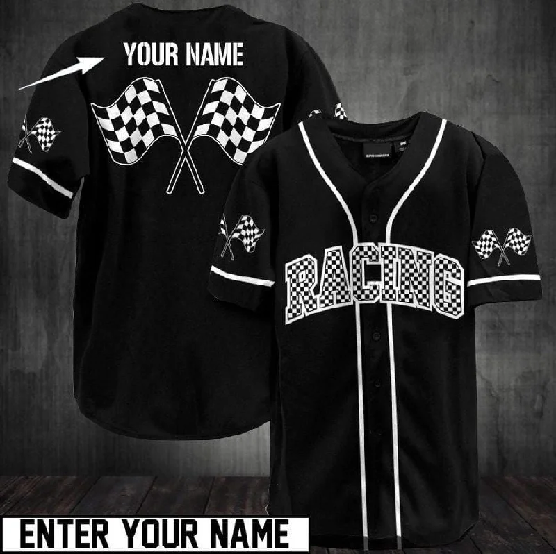 Personalized  Racing Your Name Baseball Jersey, Gift For Race Lover, Dirt Bike Shirt, Personalization Racer