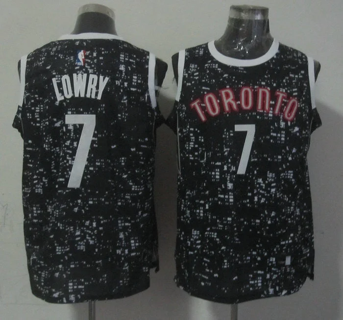 Raptors 7 Kyle Lowry Black City Luminous Basketball Jersey