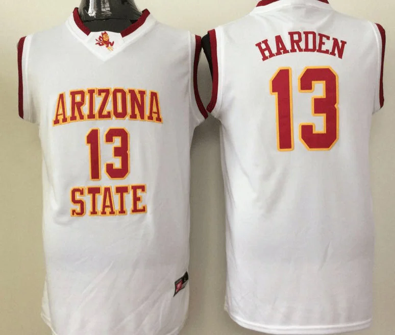 Arizona State Sun Devils 13 James Harden White College Basketball Basketball Jersey