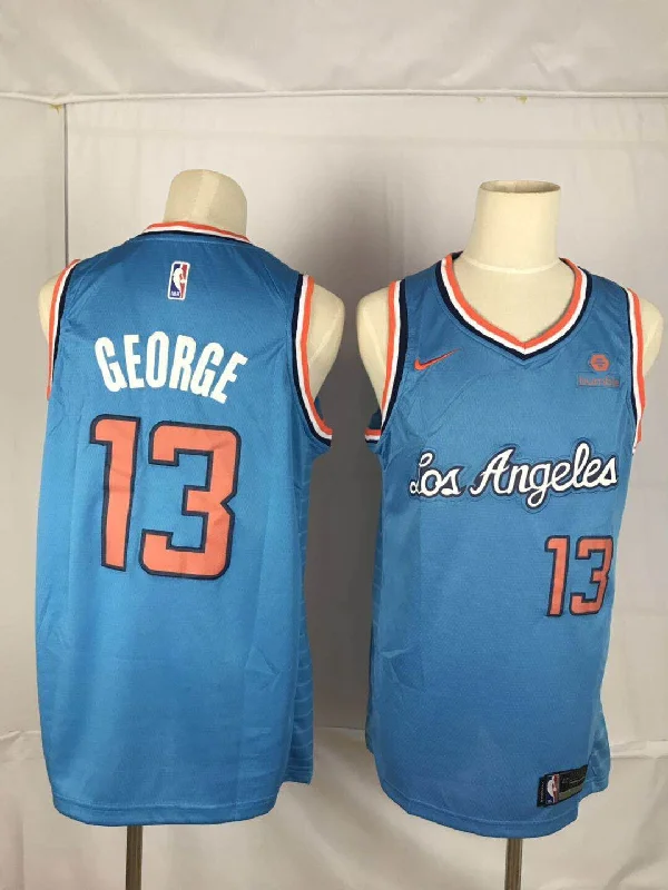 Clippers 13 Paul George Blue Throwback Swingman Basketball Jersey