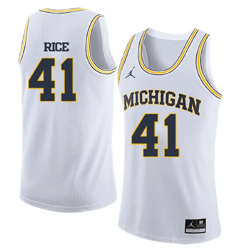 University of Michigan 41 Glen Rice White College Basketball Basketball Jersey