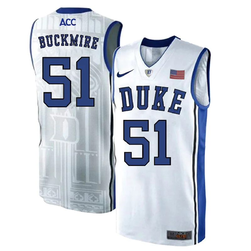 Duke Blue Devils 51 Mike Buckmire White Elite College Basketball Basketball Jersey